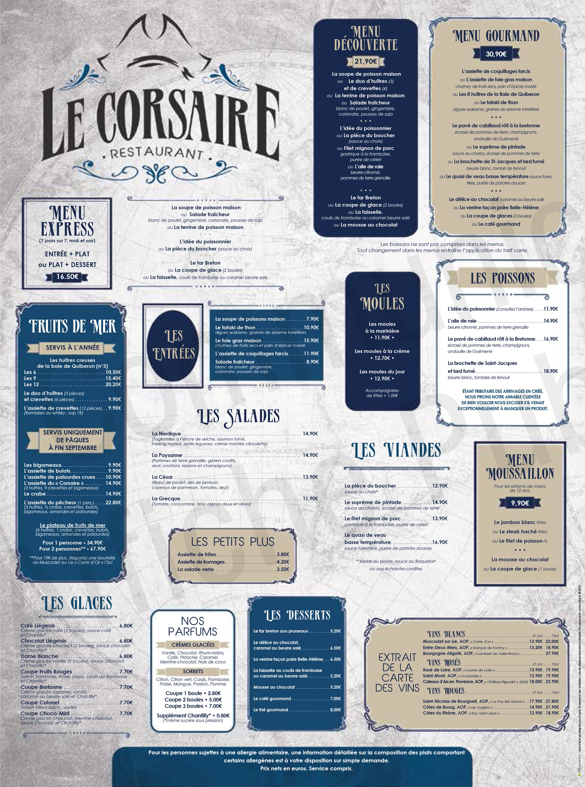 Restaurant Le Corsaire Hôtel Albatros Quiberon